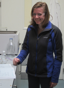 Stephanie Sanders has returned to Trinity College in Ireland to continue her research on nanoparticles. Photograph supplied by Kevin Metz.