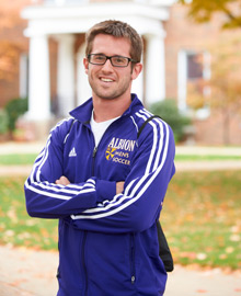 An Albion College men's soccer student-athlete.