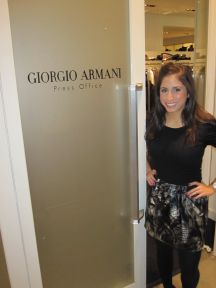 Katie Shaheen, '11, interned at Armani in London.