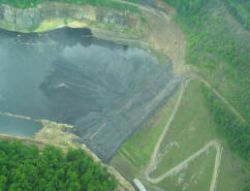A valley filled with coal washing sludge.  Photo courtesy of Southwings