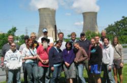A group photo at Three Mile Island.  Though not presently an issue in the watershed, historically the nuclear accident here led to a halt in construction of new nuclear power plants in the U.S. for many years