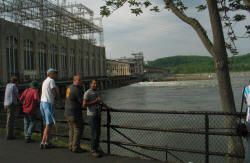 The Conowingo Dam on the Susquehanna provides renewable power, but at the cost of interfering with American Shad and other fish migration.  A fish elevator has been installed to help alleviate this problem
