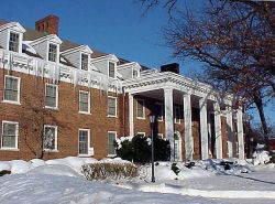 A picture of Wesley Hall on a sunny winter day.