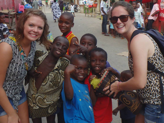 Marissa Cloutier in the Ekumfi district of central Ghana with the Global Brigades. 