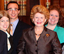 Michigan Senator Debbie Stabenow with Ford Institute students in Washington, D.C., April 2013.