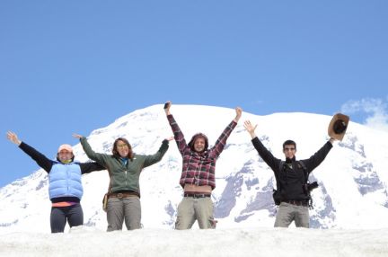 Albion College geology students on Mount Rainier, May 2011