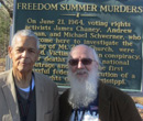 Albion College history professor Wes Dick (right) with civil rights leader Julian Bond
