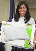 Elaine Starkey donated the Wii Fit Plus she won at the Wellness Fair to the Athletic Training room.