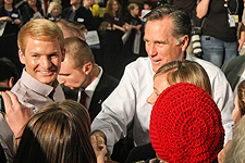 Mitt Romney greeted Ford Institute students after his remarks at Caster Concepts.