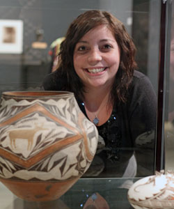 Gabby Vezzosi with Acoma pot
