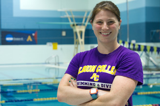 Alli Wilburn, '14, a biochemistry major from Rockford, Mich., is a member of Albion's swimming and diving and track and field teams.