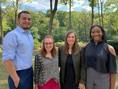 Dr. Carrie Booth Walling with Albion College students, Fall 2019