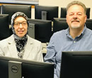Buket Aydas (left) and David Reimann, faculty members in Albion College's Department of Mathematics and Computer Science