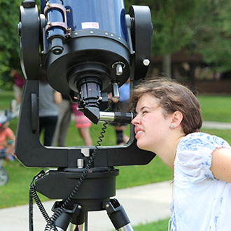 The Physics Department and Astronomy Club set up telescopes for viewing the eclipse more closely on the Quad and on the roof of Palenske Hall.