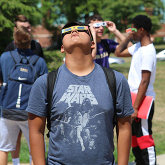 The College had approximately 1,000 pairs of safety glasses available for the public viewing event.
