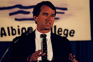 Robert F. Kennedy, Jr. speaks at Albion College in 2000.
