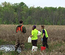 Albion College students investigate freshwater habitats in Michigan.