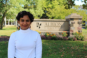 Albion College student Tanya Jagdish, '22.