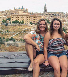 Emily Walker with another exchange student visiting Toledo, Spain