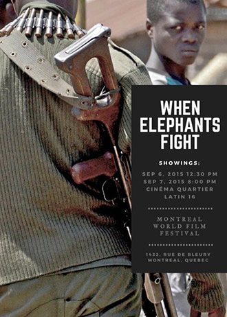 When Elephants Fight, presented at the Bohm Theatre on September 22, was featured earlier this month at the Montreal Film Festival. (Image courtesy Under the Hood Productions)