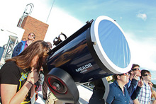 Albion College telescope atop Palenske Hall, available for public use during scheduled Public Observation events. 