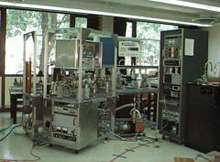 Photodetachment apparatus used by the Albion College Physics Department.