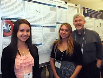 Holly Paxton (left), Melissa Baguzis, and Professor Jeff Wilson.