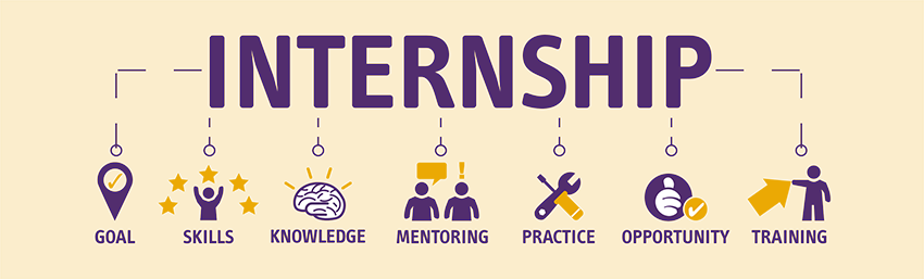 Internship: Goal, Skills, Knowledge, Menoring, Practice, Opportunity, Training. 