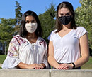 Albion College students Irene Corona Avila and Anna Crysler, Fall 2020