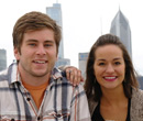 Alissa Castellanos, '15 (right), with Kyle Alsheskie, '15, who also participated in the Chicago Center program.